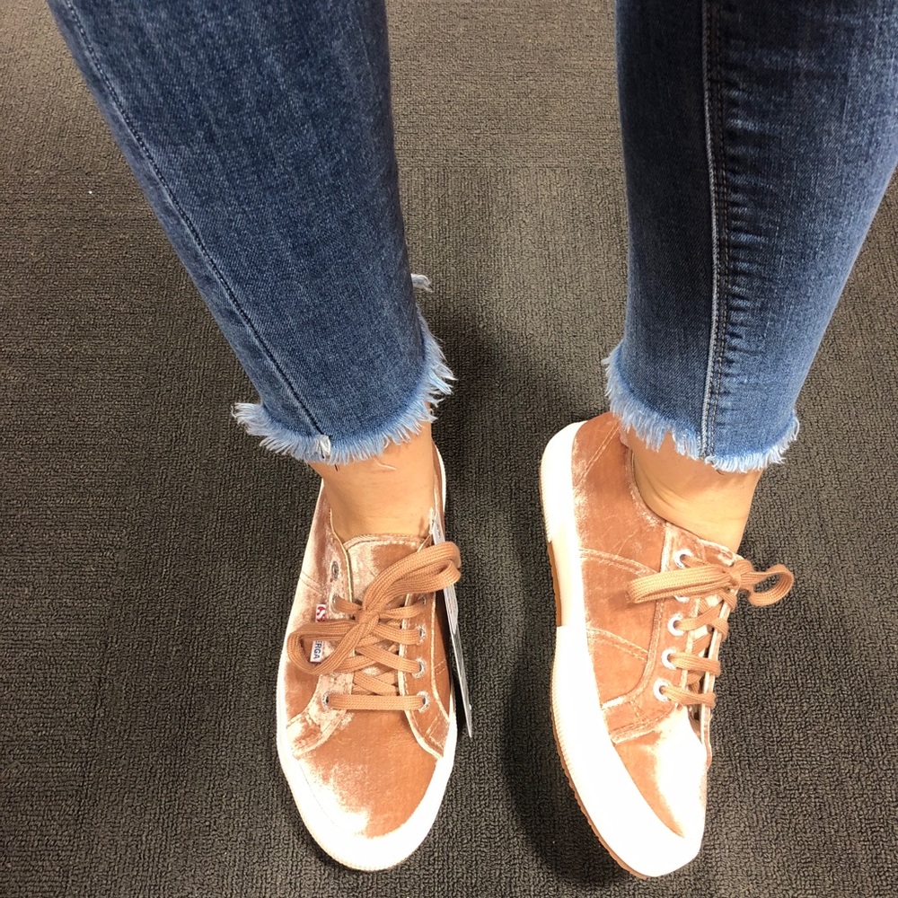 SUPERGA blush velvet shoes